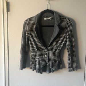 Kimchi Blue UO Checkered Peplum Blazer